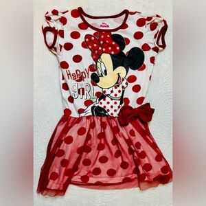 Disney Red Polka Dot Minnie Mouse Dress Size 5